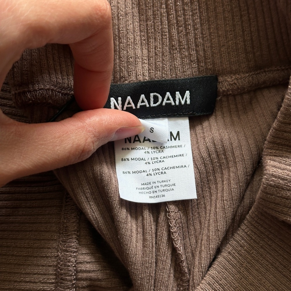 NAADAM Ribbed Lightweight Wide Leg Pants - Picture 5 of 7